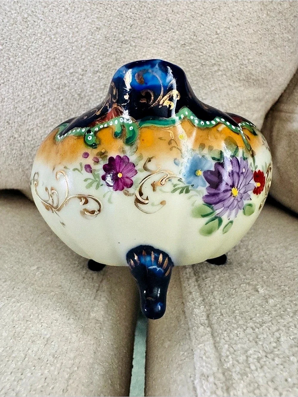 Antique Nippon hand-painted porcelain creamer
